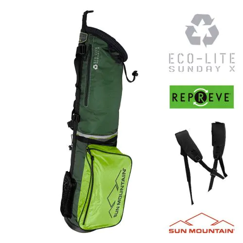 Sun Mountain 2023 Eco-Lite Sunday Bag - Green/Rush 1 Sun Mountain 2023 Eco-Lite Sunday Bag - Green/Rush
