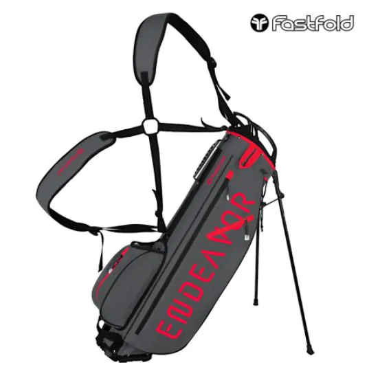 FastFold Endeavour 2 Golf Stand Bag - Charcoal/Red 1 FastFold Endeavour 2 Golf Stand Bag - Charcoal/Red