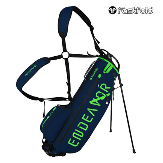 FastFold Endeavour 2 Golf Stand Bag - Navy/Green 1 FastFold Endeavour 2 Golf Stand Bag - Navy/Green