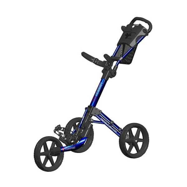 FastFold Mission 5.0 3 Wheel Golf Trolley - Blue/Black 1 FastFold Mission 5.0 3 Wheel Golf Trolley - Blue/Black