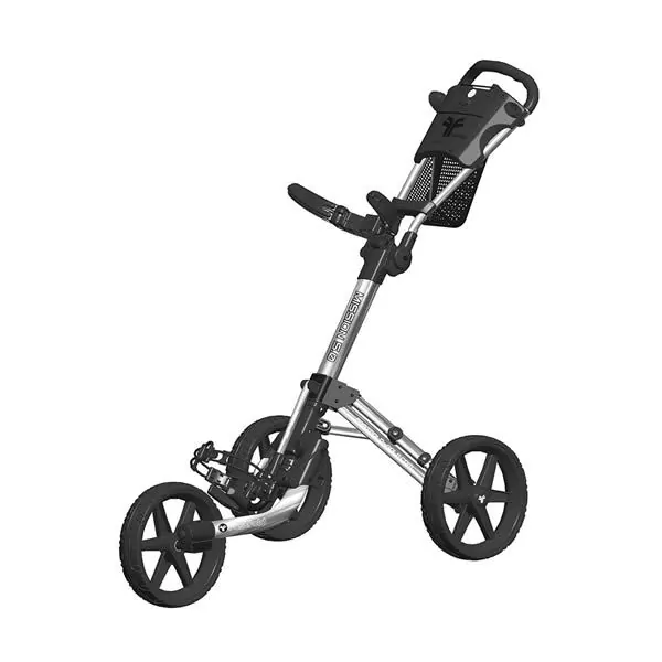 FastFold Mission 5.0 3 Wheel Golf Trolley - Silver/Black 1 FastFold Mission 5.0 3 Wheel Golf Trolley - Silver/Black