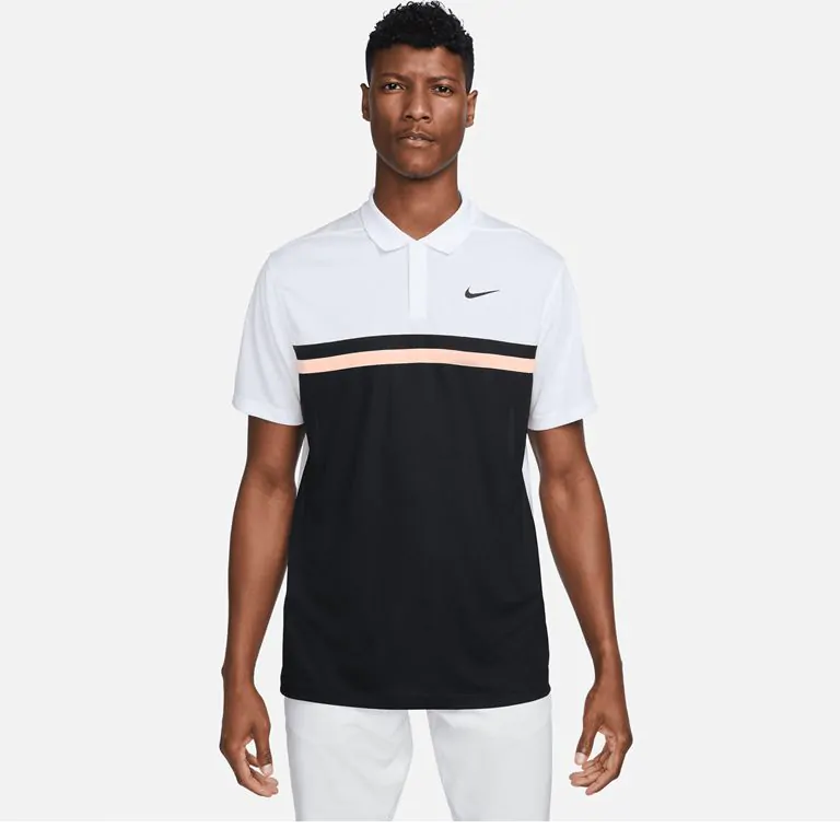 Nike Dri-Fit Victory Golf Polo - White/Black/Artic Orange 1 Nike Dri-Fit Victory Golf Polo - White/Black/Artic Orange