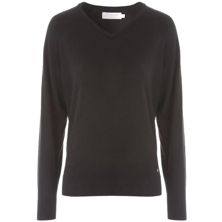 ProQuip AMY Ladies Merino V Neck Sweater - Black 1 ProQuip AMY Ladies Merino V Neck Sweater - Black