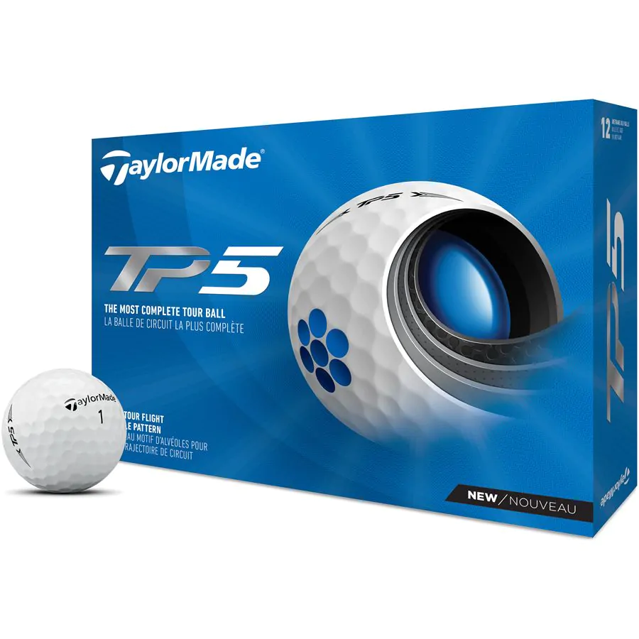 Taylormade TP5 Golf Balls - White/Dozen 1 Taylormade TP5 Golf Balls - White/Dozen